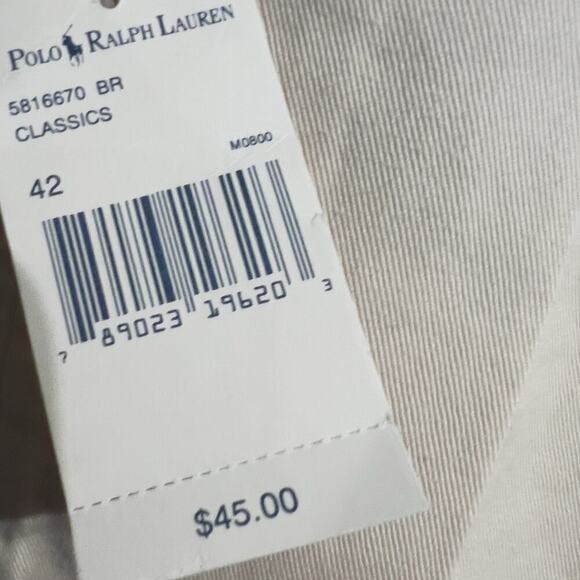 NWT Polo Ralph Lauren Shorts Men 42 Light Tan Cream Pleated Chino Tyler Vintage - Picture 2 of 7